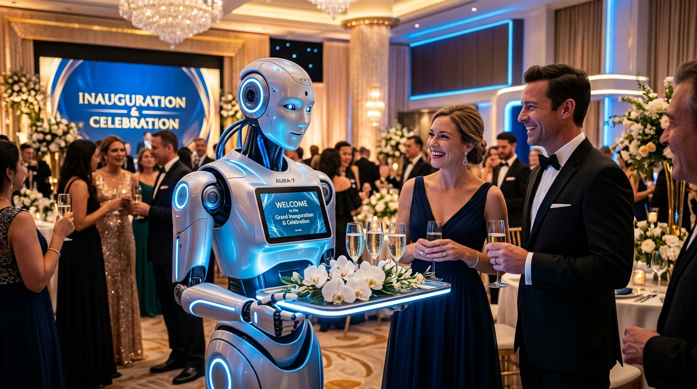 Inauguration Ceremony Robot Rental - Welcoming VIP Guests & Corporate Celebrations
