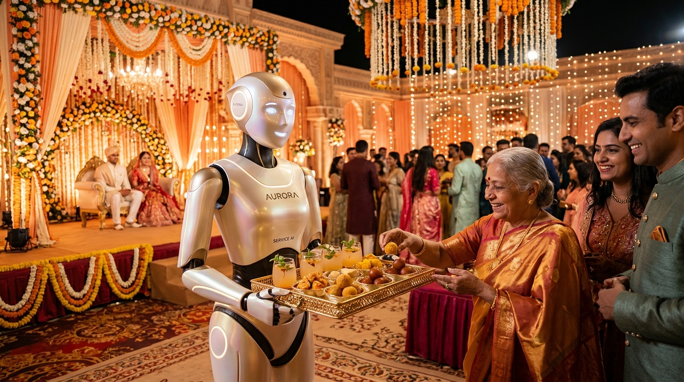 Marriage & Wedding Reception Robot Rental - Serving Sweets, Drinks & Guest Hospitality